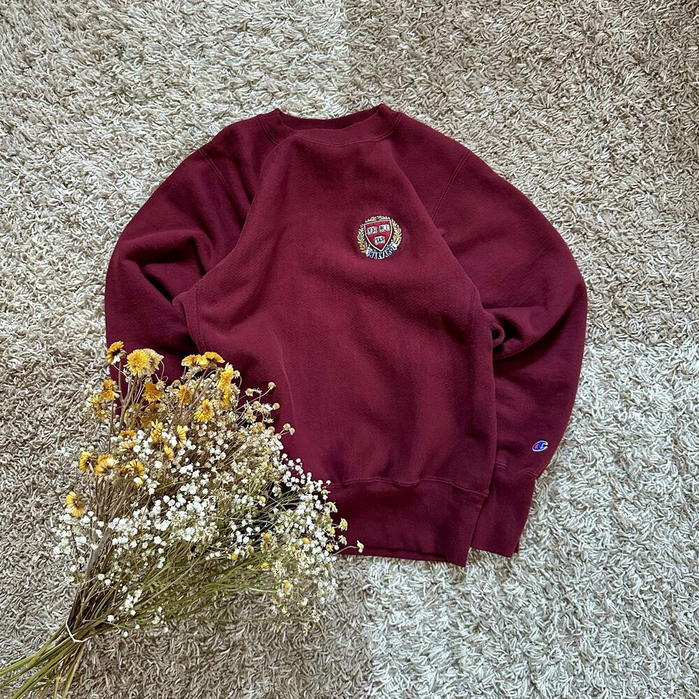 Vintage 80s Champion Harvard College Sweatshirt Logo University Men’s S USA